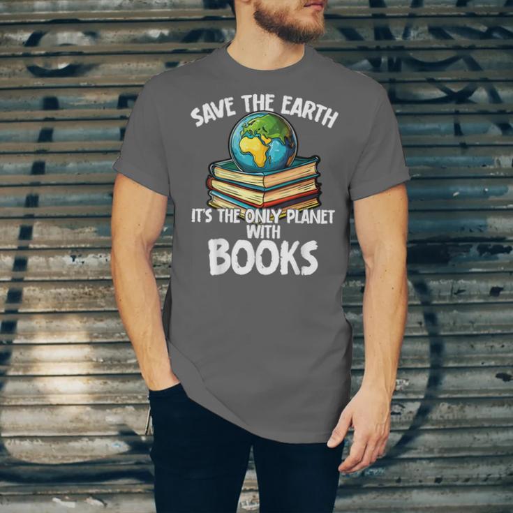 Save The Earth It’s The Only Planet With Books Unisex Jersey T-Shirt