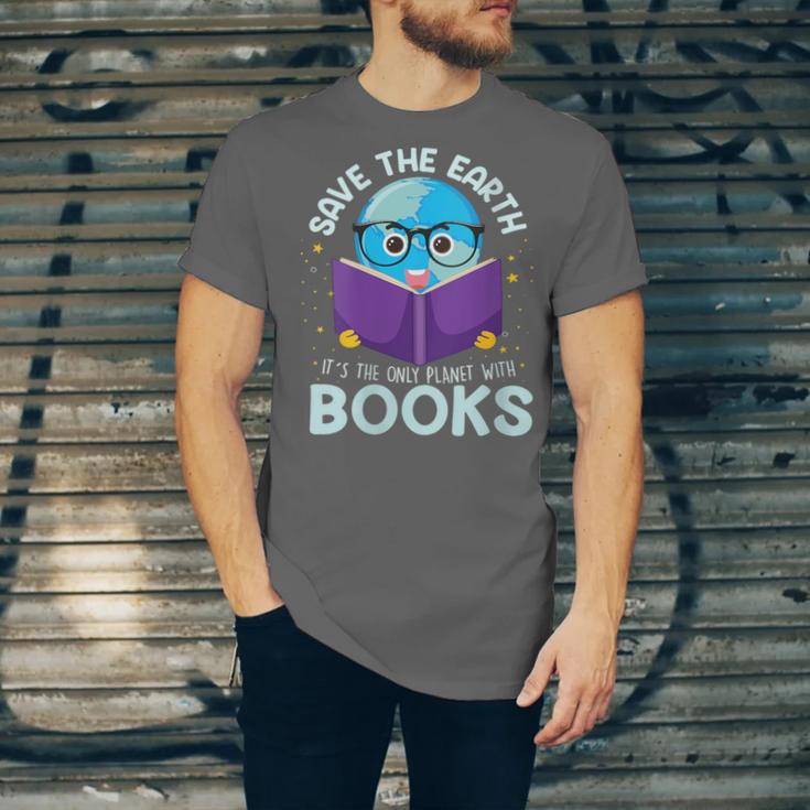 Save Earth It´s Only Planet With Books Reader Earth Day Unisex Jersey T-Shirt Save Earth It´s Only Planet With Books Reader Earth Day Unisex Jersey T-Shirt
