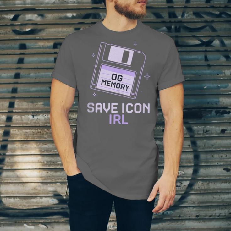 Save Icon IRL Retro Tech Humor Floppy Disk 90s Nostalgia Unisex Jersey T-Shirt