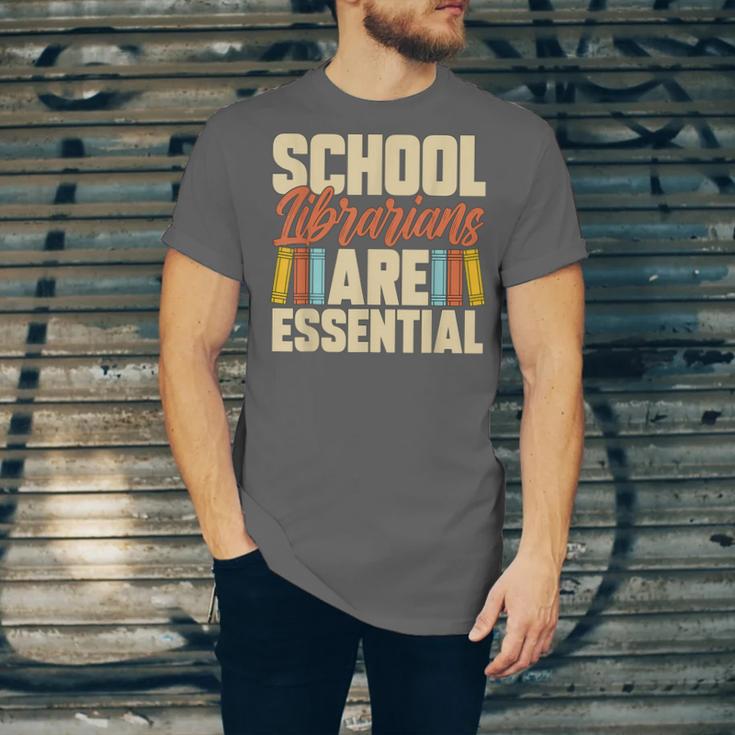 School Librarians Are Essential Library Book Lover Librarian Unisex Jersey T-Shirt