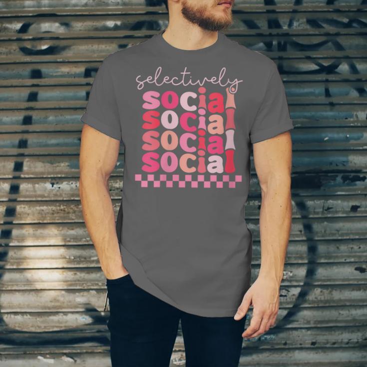 Selectively Social Sarcastic Introvert Humor Unisex Jersey T-Shirt