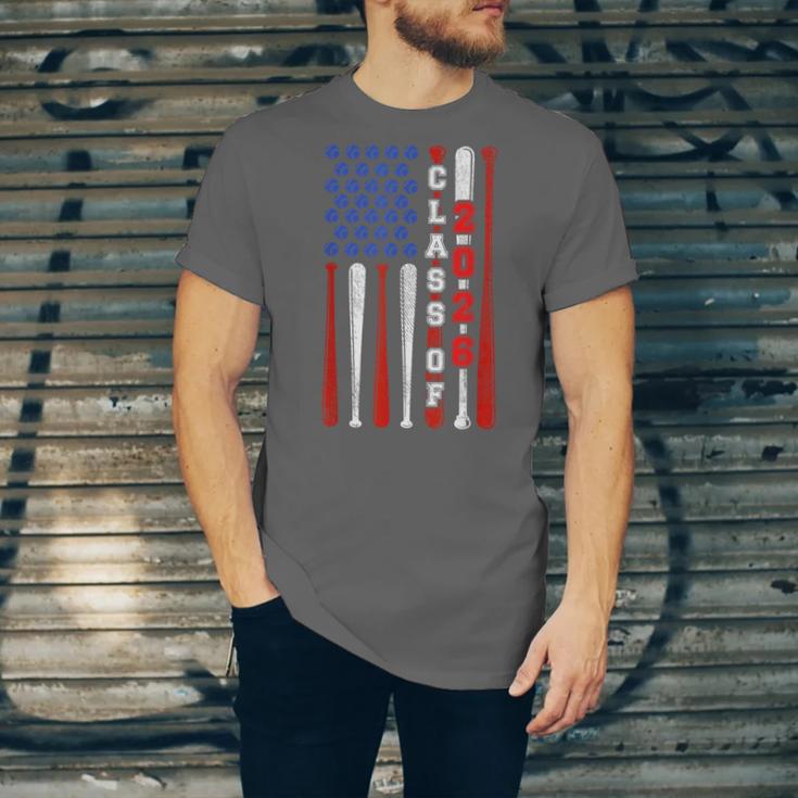 Senior 2026 Baseball American Flag Class Of 2026 Graduation Unisex Jersey T-Shirt