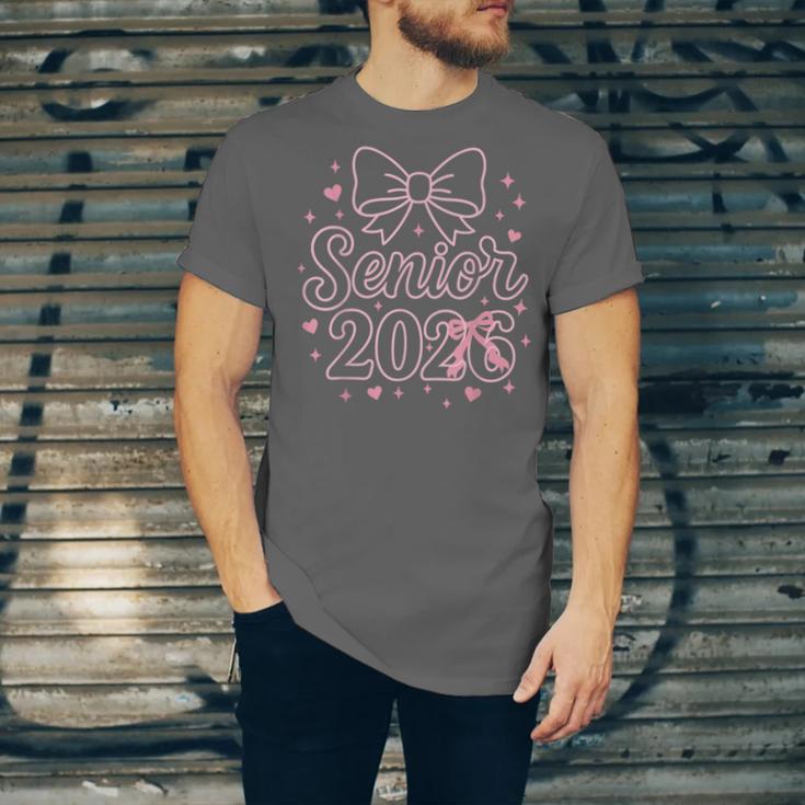 Senior 2026 Class Of 2026 Coquette Pink Bow Graduation Unisex Jersey T-Shirt
