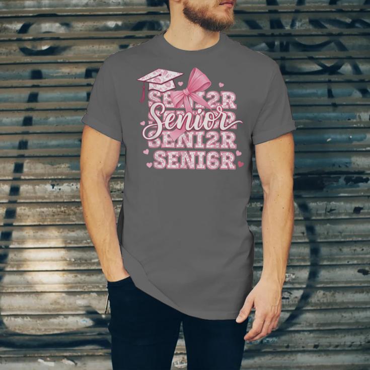 Senior 2026 Class Of 2026 Cute Coquette Pink Bow Graduation Unisex Jersey T-Shirt