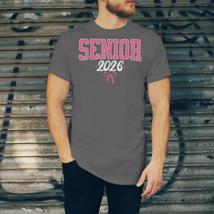 Senior 2026 Pink Coquette Bow Class Of 2026 Graduation Women Unisex Jersey T-Shirt