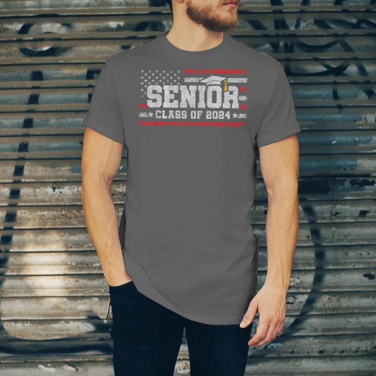Senior Class 2024 Graduation American Flag Senior 2024 For Women Men Unisex Jersey T-Shirt