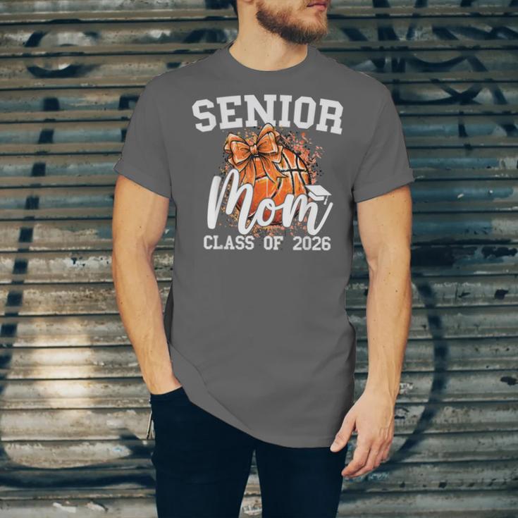 Senior Mom Class Of 2026 Coquette Bow Basketball Graduation Unisex Jersey T-Shirt