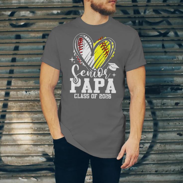 Senior Papa Class Of 2026 Baseball Softball Graduation Heart Unisex Jersey T-Shirt