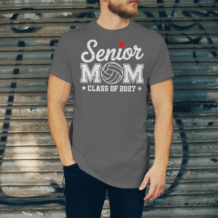 Senior Volleyball Mom Class Of 2027 Graduation Graduate Unisex Jersey T-Shirt