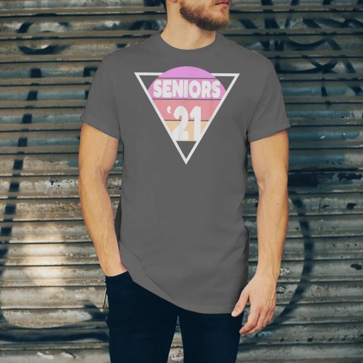 Seniors 2021 For Her Him Retro 21 Graduation Class Unisex Jersey T-Shirt