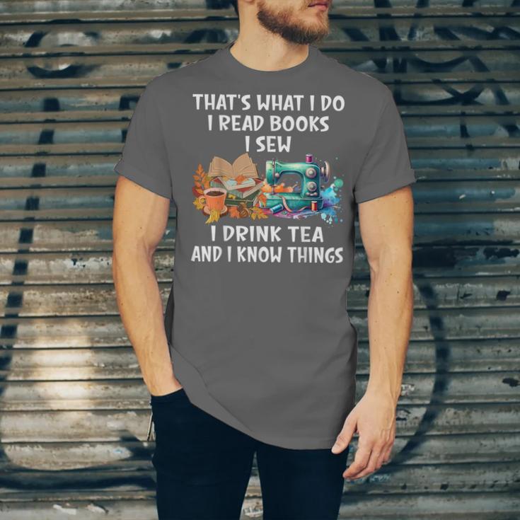 Sewing Reading Books Drinking Tea Sew Sewist Unisex Jersey T-Shirt