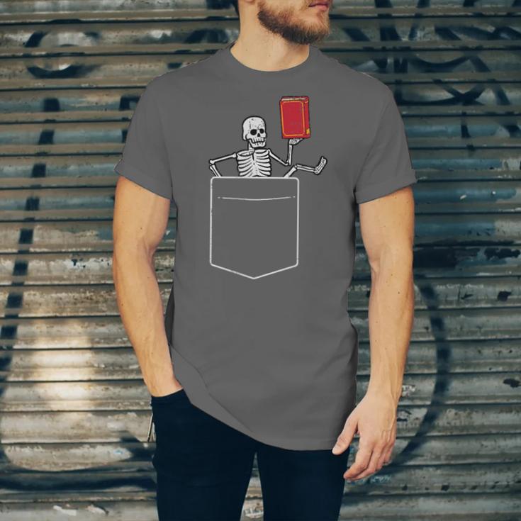 Skeleton Books Read Book Reading Librarian Across America Unisex Jersey T-Shirt