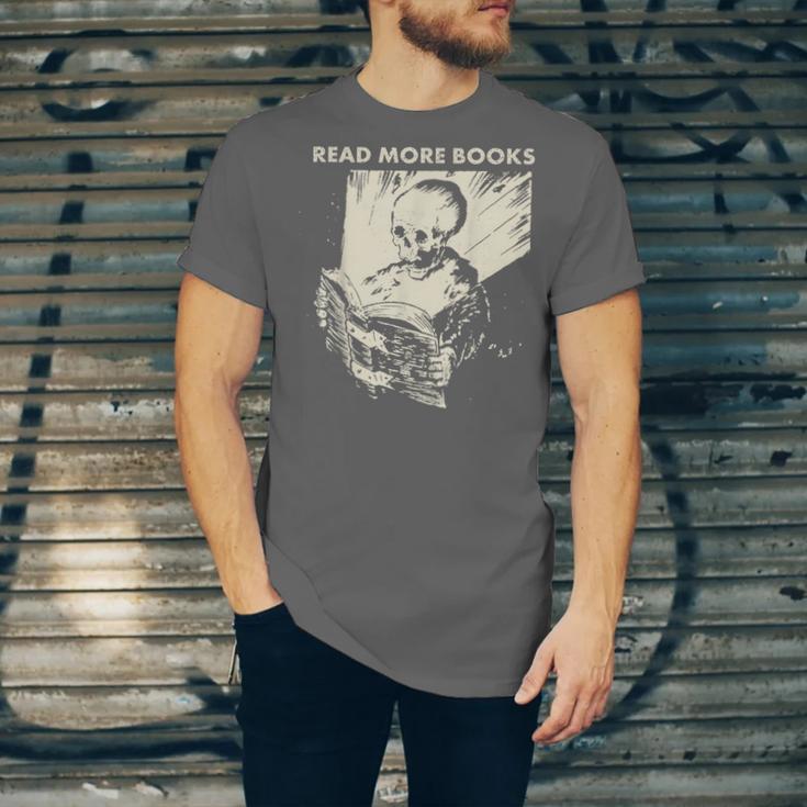 Skeleton Read More Books Unisex Jersey T-Shirt