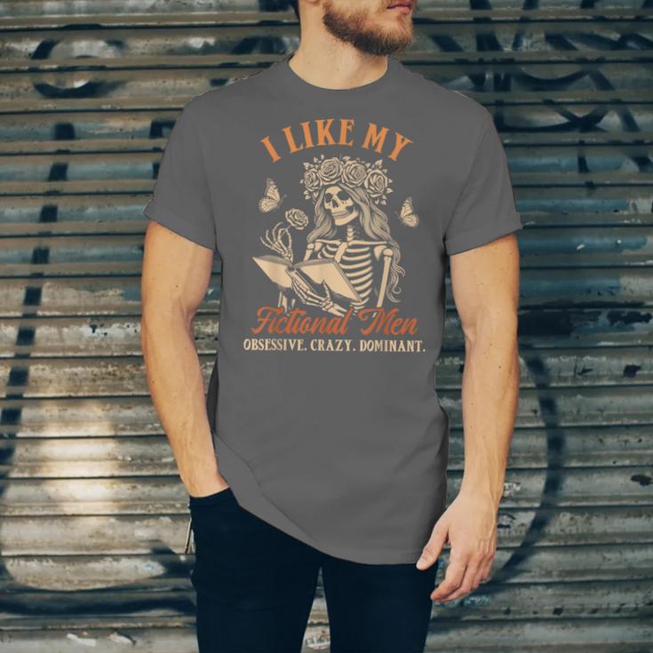 Smut Reader Spicy Book Dark Romance I Like My Fictional Men Unisex Jersey T-Shirt