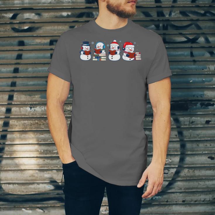 Snowman Reading Books Teacher Librarian Bookworm Christmas Unisex Jersey T-Shirt Snowman Reading Books Teacher Librarian Bookworm Christmas Unisex Jersey T-Shirt
