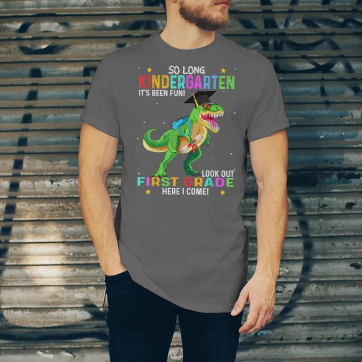 So Long Kindergarten Graduation Class 2025 Dinosaur Kids Unisex Jersey T-Shirt