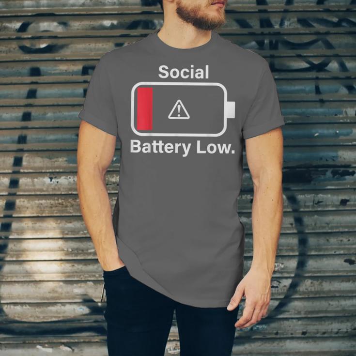 Social Battery Low Anti-Social Introvert Unisex Jersey T-Shirt Social Battery Low Anti-Social Introvert Unisex Jersey T-Shirt
