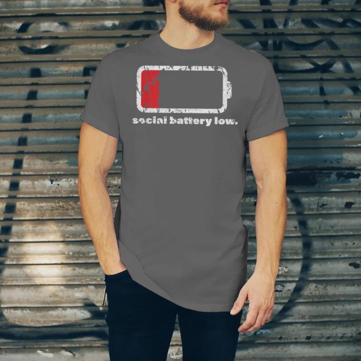 Social Battery Low Introvert Unisex Jersey T-Shirt Social Battery Low Introvert Unisex Jersey T-Shirt