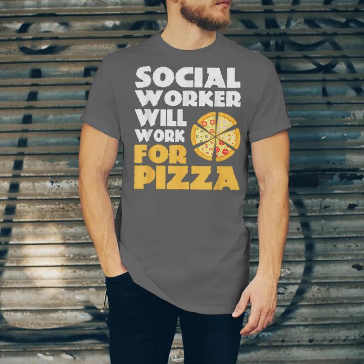 Social Worker Will Work For Pizza Graduation Unisex Jersey T-Shirt