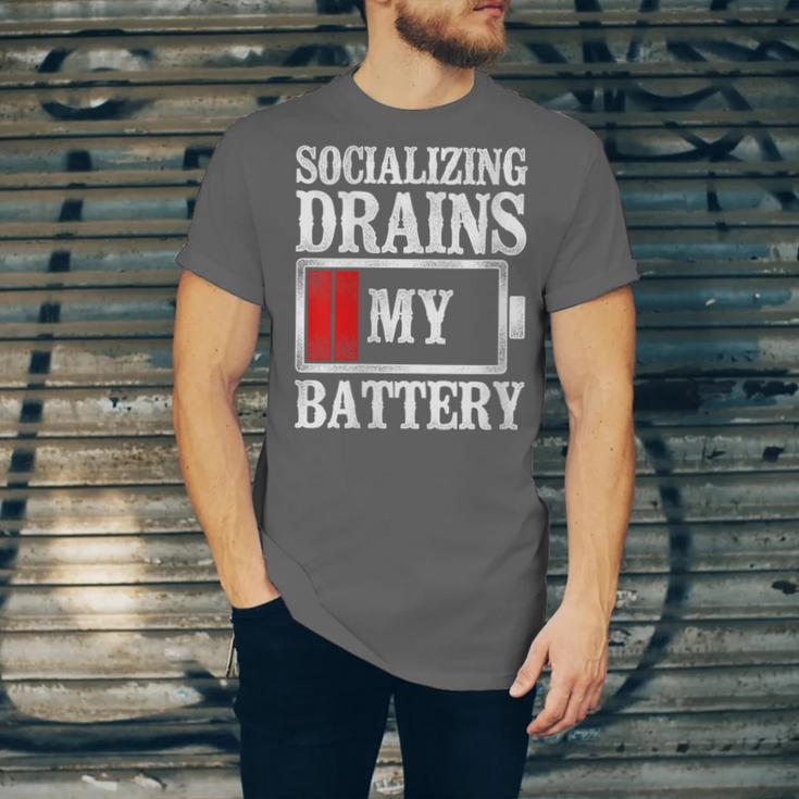 Socializing Drains My Battery Introvert Unisex Jersey T-Shirt Socializing Drains My Battery Introvert Unisex Jersey T-Shirt