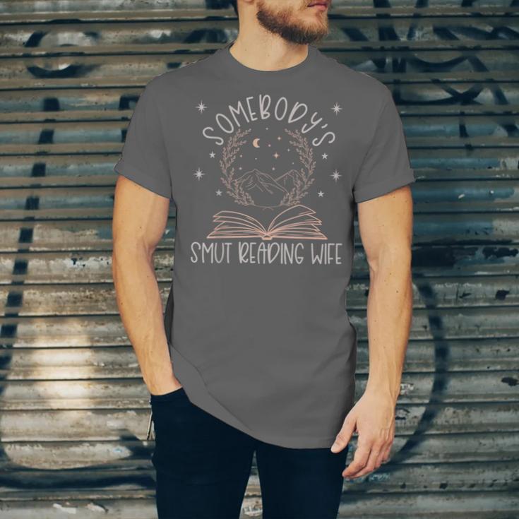 Somebodys Smut Reading Wife Spicy Books Romance Fairy Tales Unisex Jersey T-Shirt