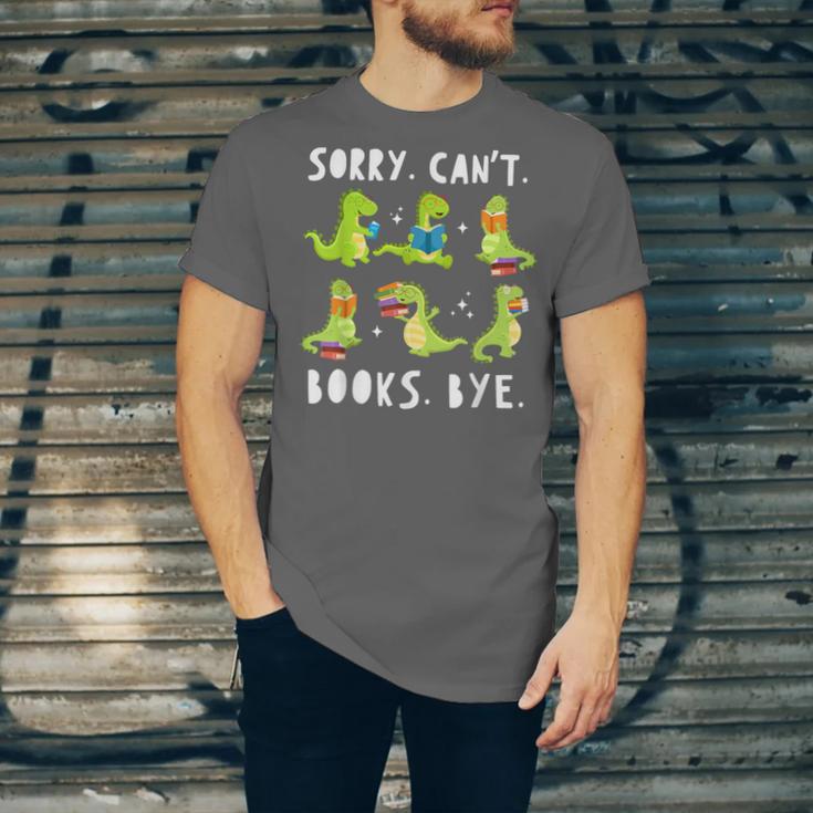 Sorry Can't Books Bye Dinosaur Librarian Bookworm Teacher Unisex Jersey T-Shirt Sorry Can't Books Bye Dinosaur Librarian Bookworm Teacher Unisex Jersey T-Shirt