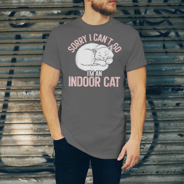 Sorry I Can't Go I'm An Indoor Cat Lazy Humor Introvert Cat Unisex Jersey T-Shirt Sorry I Can't Go I'm An Indoor Cat Lazy Humor Introvert Cat Unisex Jersey T-Shirt