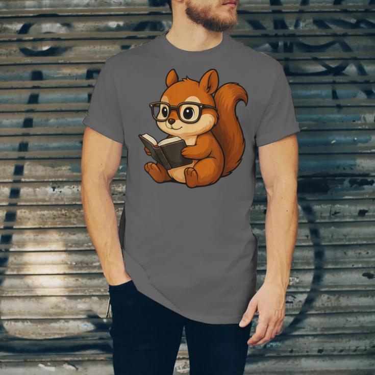 Squirrel Reading Book Lover Unisex Jersey T-Shirt