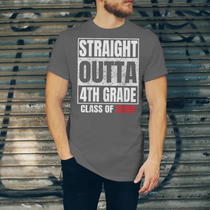 Straight Outta 4th Grade Graduation Class 2028 Fourth Grade Unisex Jersey T-Shirt