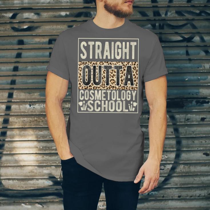 Straight Outta Cosmetology School Leopard Graduation Unisex Jersey T-Shirt