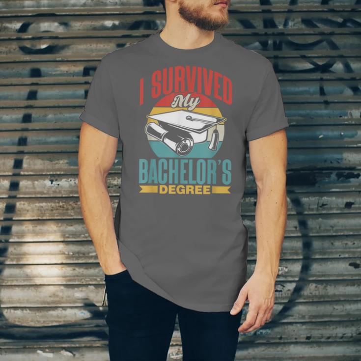 I Survived My Bachelor's Degree Party Bachelor Graduation Unisex Jersey T-Shirt