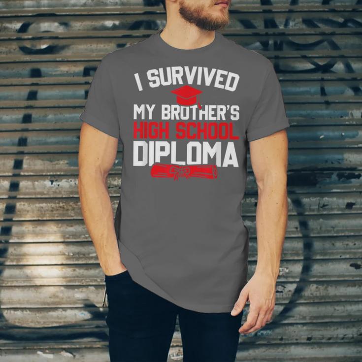 I Survived My Brother's High School Diploma Graduation Unisex Jersey T-Shirt
