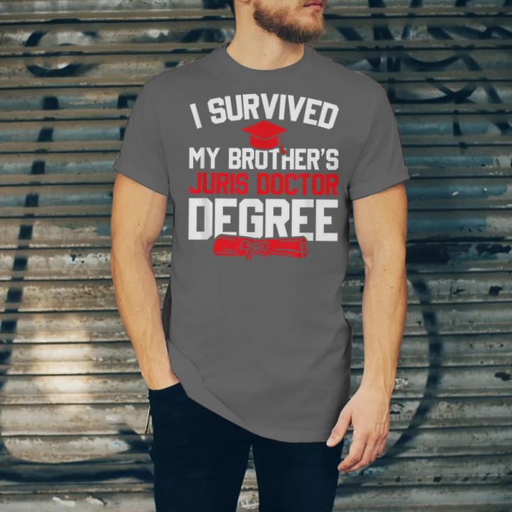 I Survived My Brother's Juris Doctor Degree Graduation Unisex Jersey T-Shirt