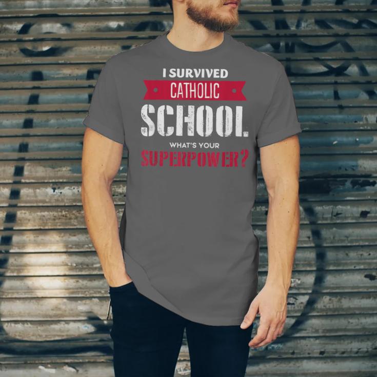 I Survived Catholic School Shirt Catholic Graduation Unisex Jersey T-Shirt