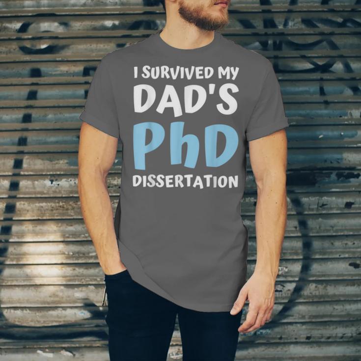 i Survived My Dad's Phd Dissertation College Graduation 2021 Unisex Jersey T-Shirt