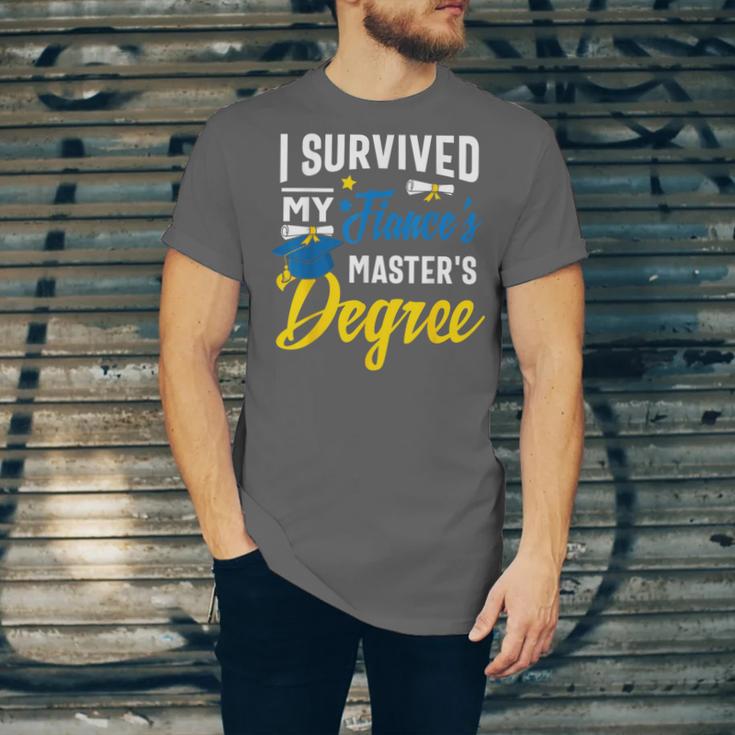 i Survived My Fiance's Masters Degree Graduation Gifts Unisex Jersey T-Shirt