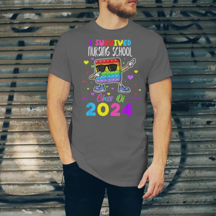 I Survived Nursing School Of 2024 Student Graduation 2024 Unisex Jersey T-Shirt