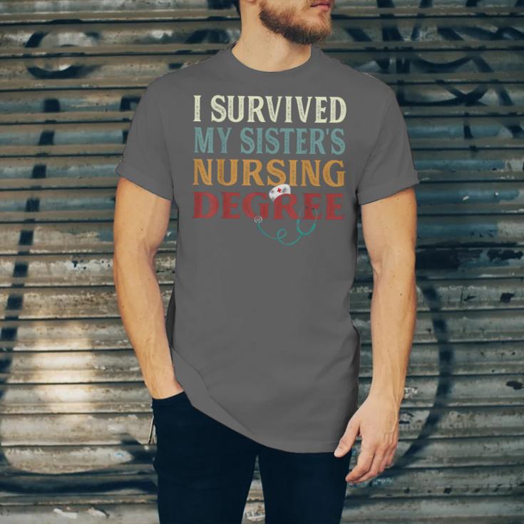 I Survived My Sister's Nursing Degree Graduation Nurse Lover Unisex Jersey T-Shirt