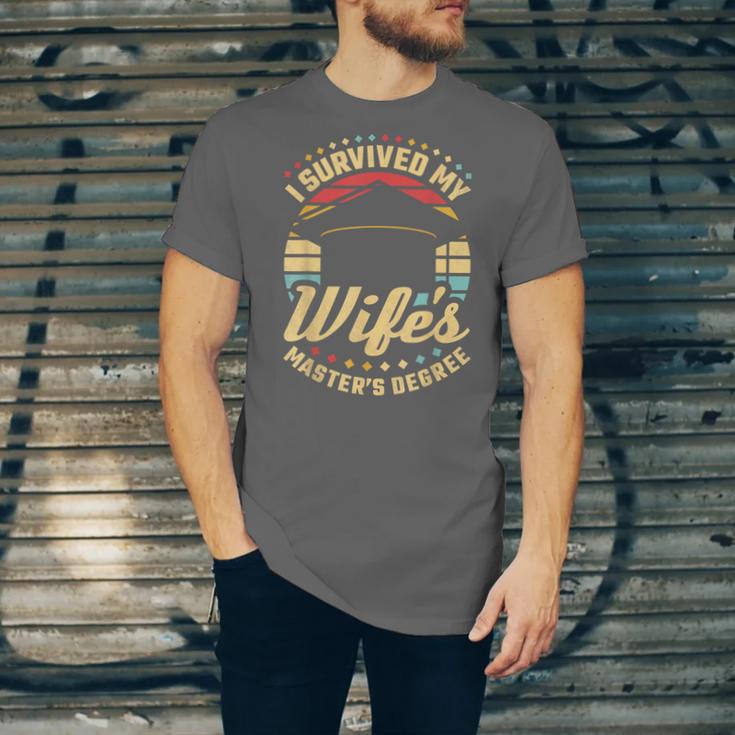 Survived My Wife's Master's Degree College Graduation Unisex Jersey T-Shirt