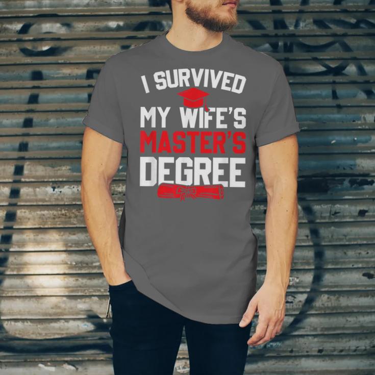 I Survived My Wife's Master's Degree Graduation Unisex Jersey T-Shirt