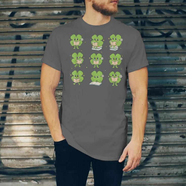 Teacher Reading Shamrock St Patrick’s Day Book Lover Kids Unisex Jersey T-Shirt