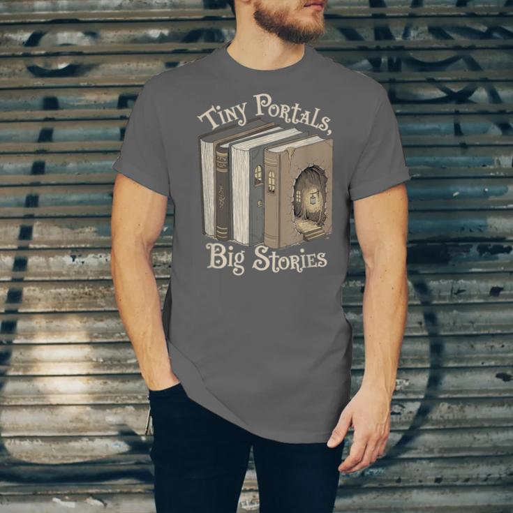 Tiny Portals Big Stories Book Nook Fantasy Gateway Unisex Jersey T-Shirt