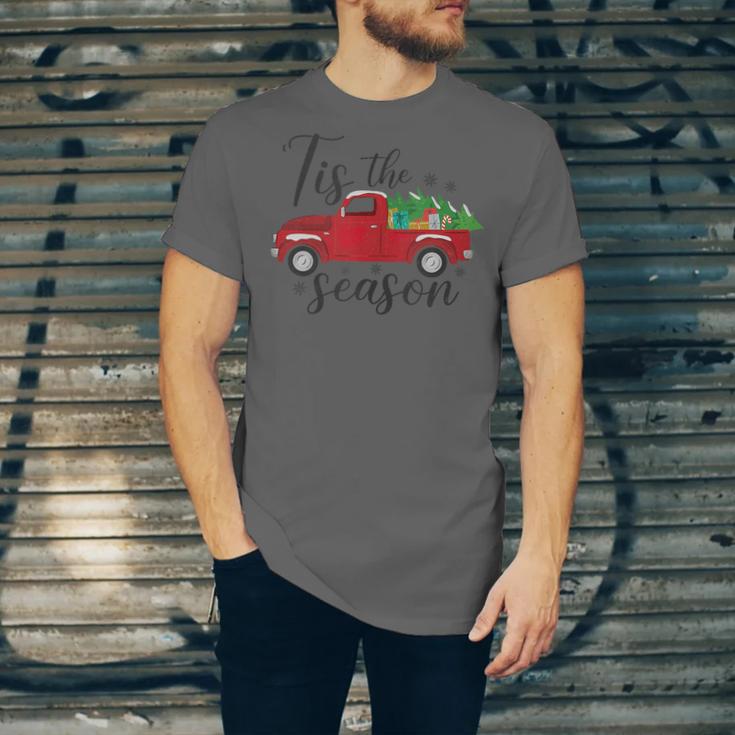 Tis The Season Holiday Nostalgia Red Truck Unisex Jersey T-Shirt Tis The Season Holiday Nostalgia Red Truck Unisex Jersey T-Shirt