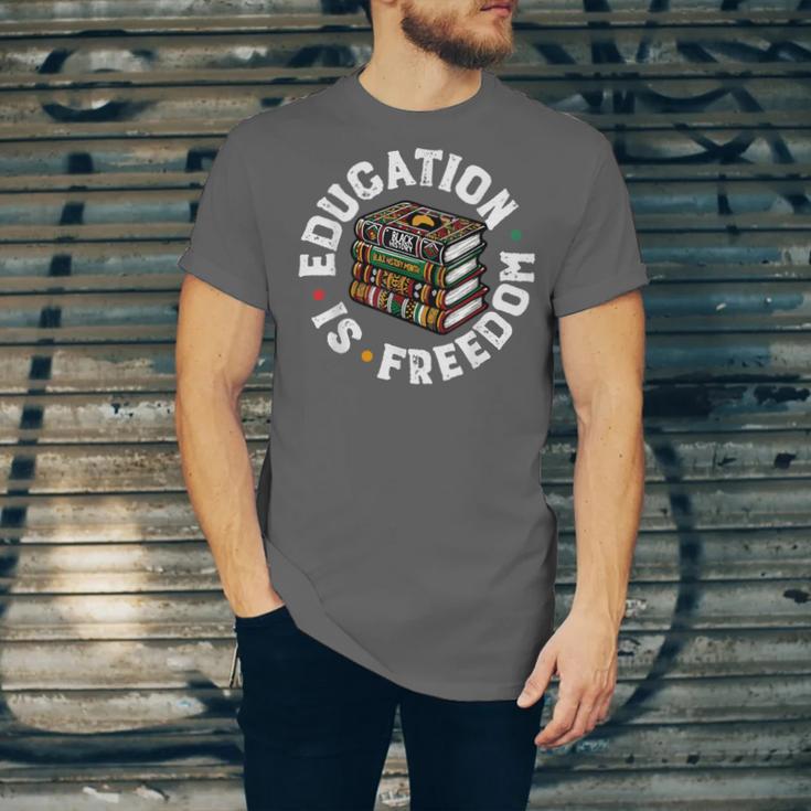 History Education Is Freedom Books Teach Black History Unisex Jersey T-Shirt