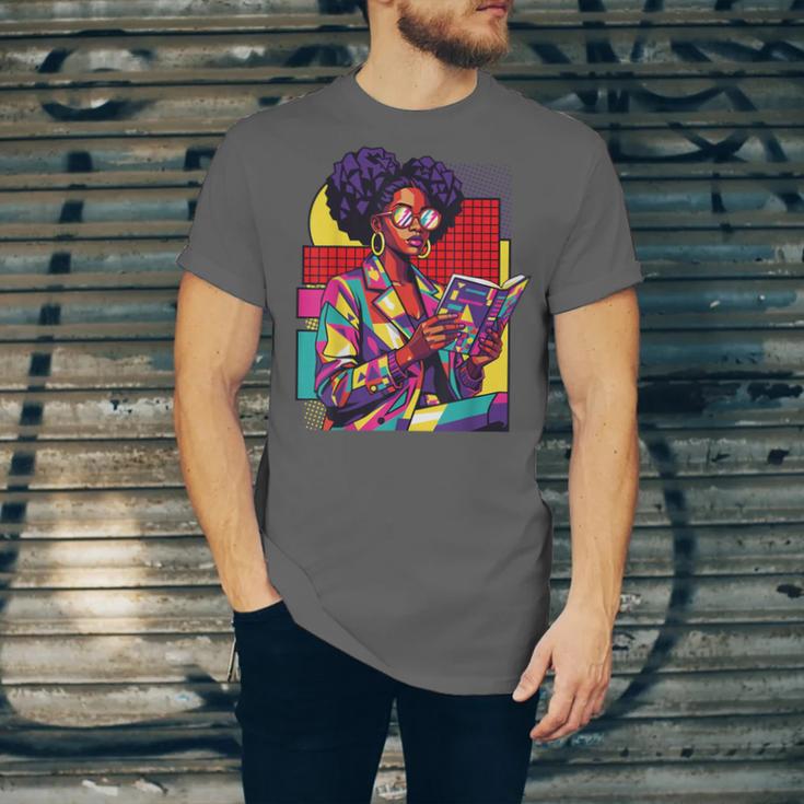 History Woman Reading Book Geometric Girl Educated Unisex Jersey T-Shirt