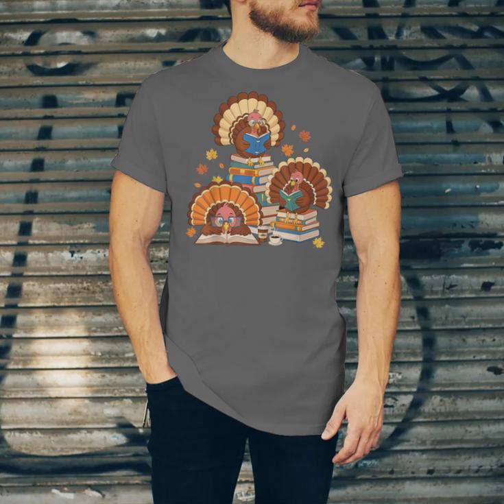 Turkey Read Books Reading Fall Thanksgiving Teacher Unisex Jersey T-Shirt Turkey Read Books Reading Fall Thanksgiving Teacher Unisex Jersey T-Shirt