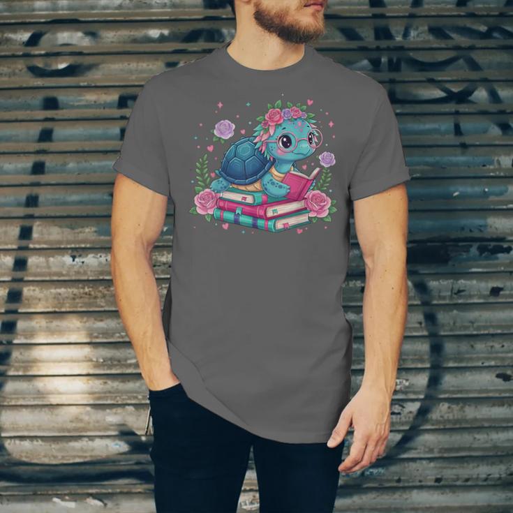 Turtle Bookworm Reading Book Bookworm Book Nerd Cute Graphic Unisex Jersey T-Shirt