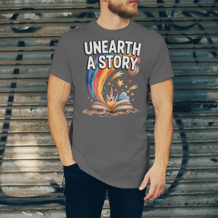 Unearth A Story Rainbow Treasure Book Unisex Jersey T-Shirt