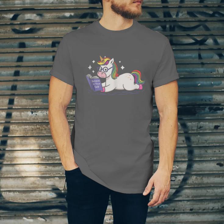 Unicorn Bookworm Believe In Yourself Cute And Inspirational Unisex Jersey T-Shirt Unicorn Bookworm Believe In Yourself Cute And Inspirational Unisex Jersey T-Shirt