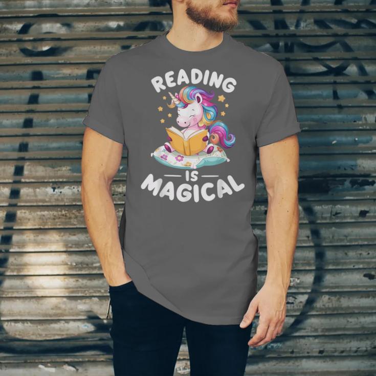 Unicorn Teacher Reading Is Magical Book Unisex Jersey T-Shirt